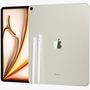 Apple iPad Air 13 2024 6th gen WiFi and Cellular with Pencils Starlight