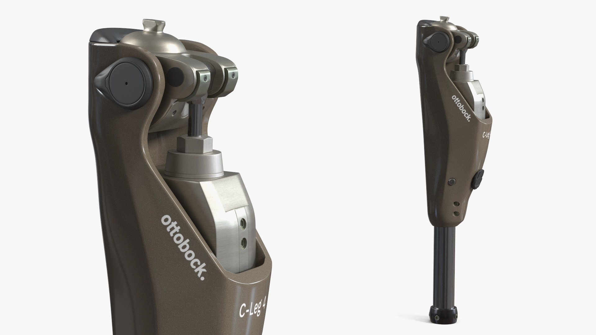 Ottobock C-Leg 4 Prosthetic Knee Joint Brown 3D model preview