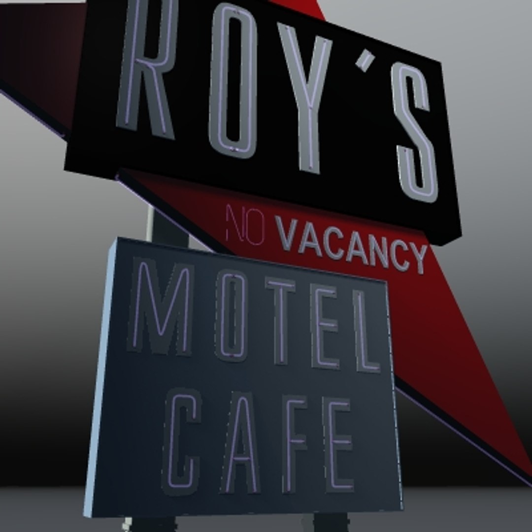 3dsmax retro motel sign