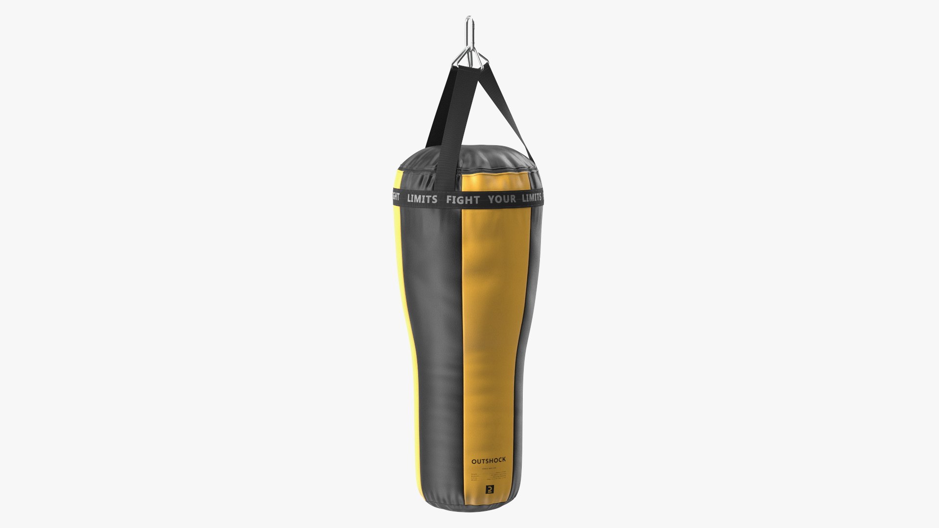 Angle Boxing Heavy Bag Yellow and Black 3D model preview
