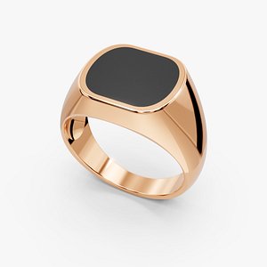 Man Signet Ring with Cabochon 3D print model