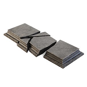 3D model Cracked Stone Tomb Cover