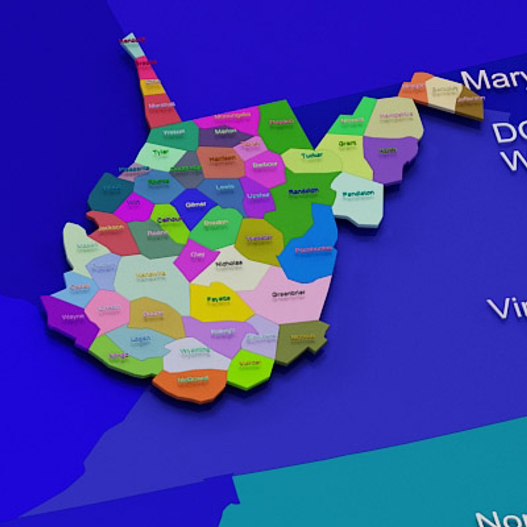 3d Model Usa West Virginia Counties