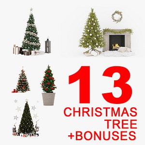 3D SALE Collection Christmas tree set 13  Bonuses