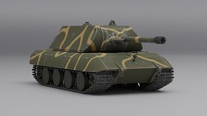3D E-100 German super heavy tank model