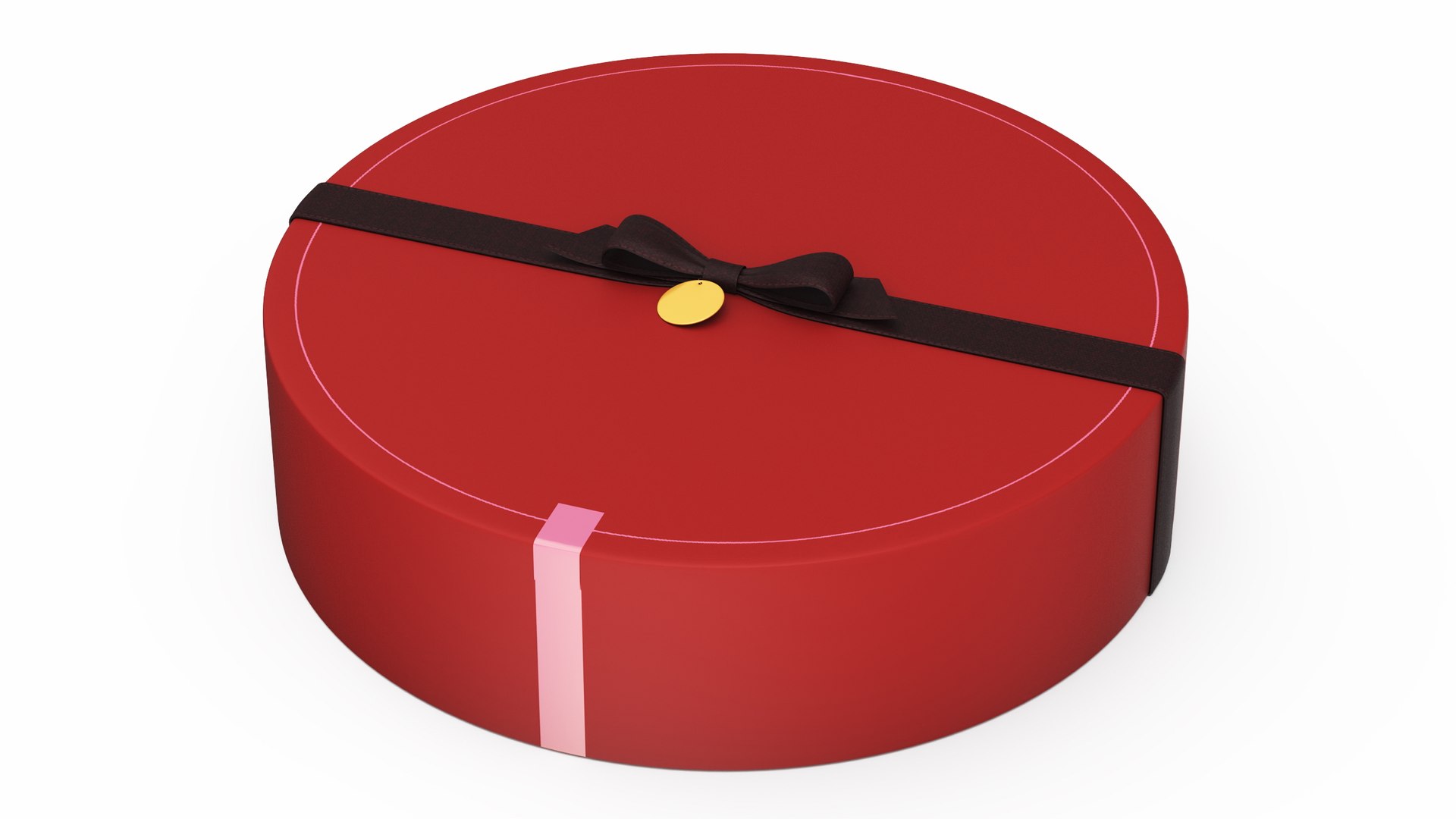 Box with Luxury Chocolate Red 3D model preview