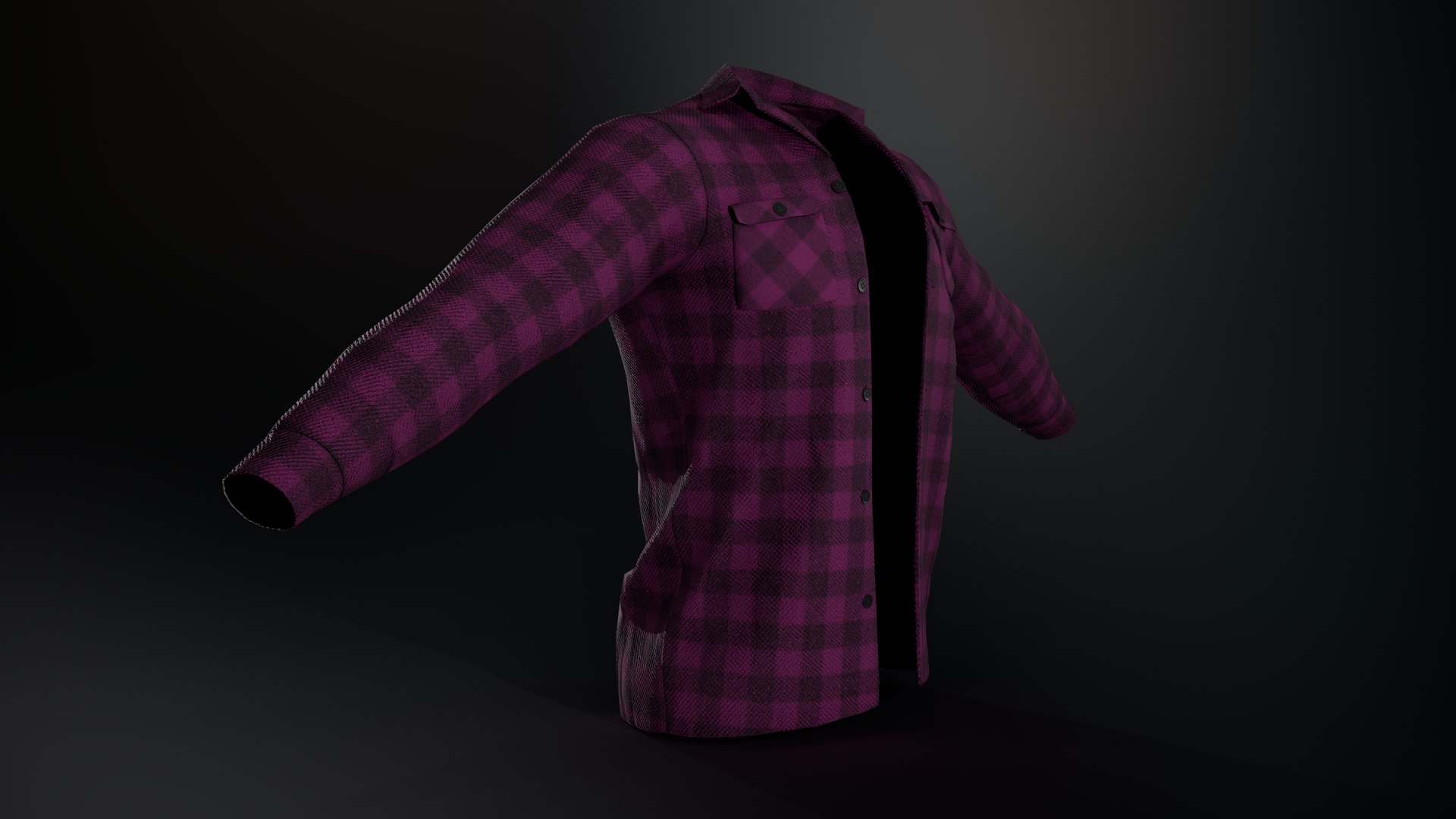 3D Pink Flannel Shirt - TurboSquid 1733496