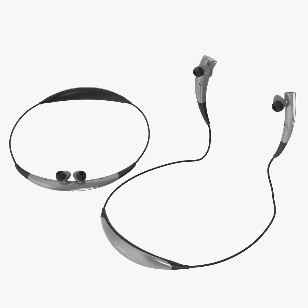 Bluetooth Headset Samsung Gear Circle Silver 3D Models Set 3D model preview