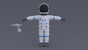 3D Low Poly Cartoon Astronaut model