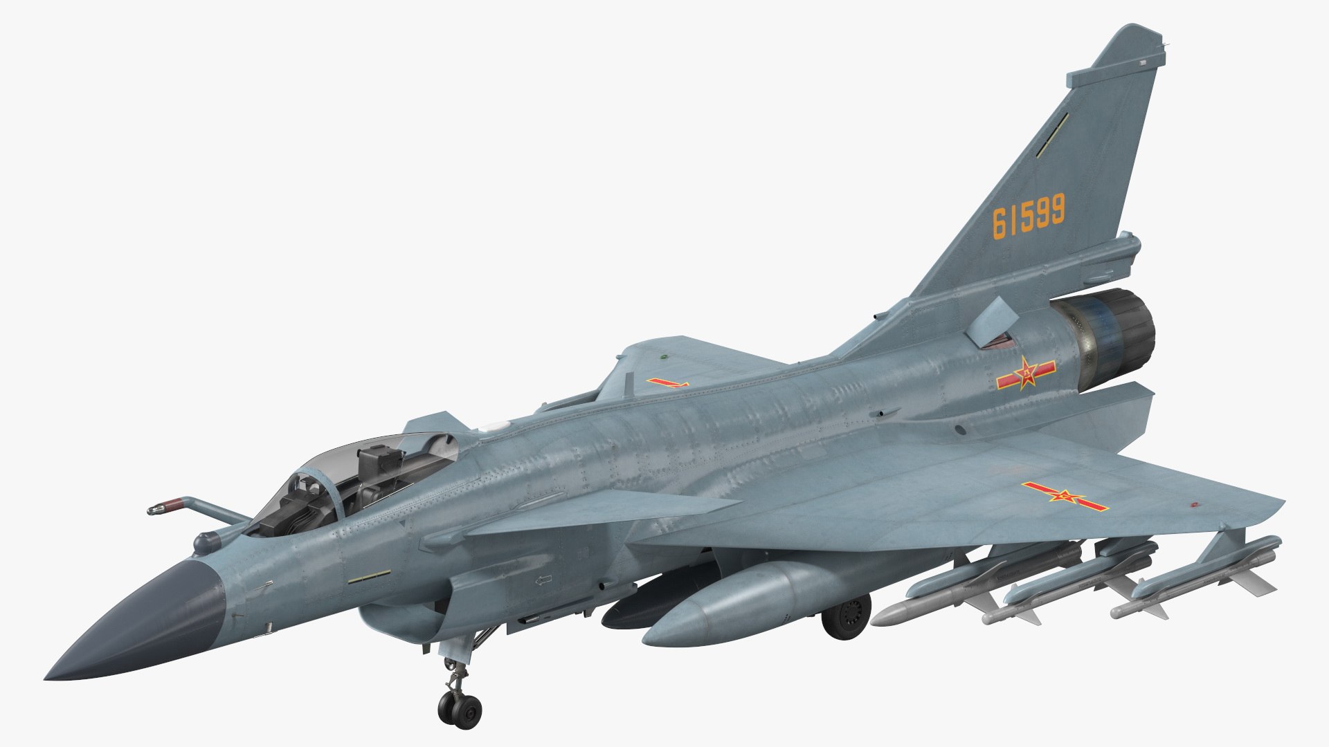 Chengdu J10 B Chinese Air Force Armed 3D model preview