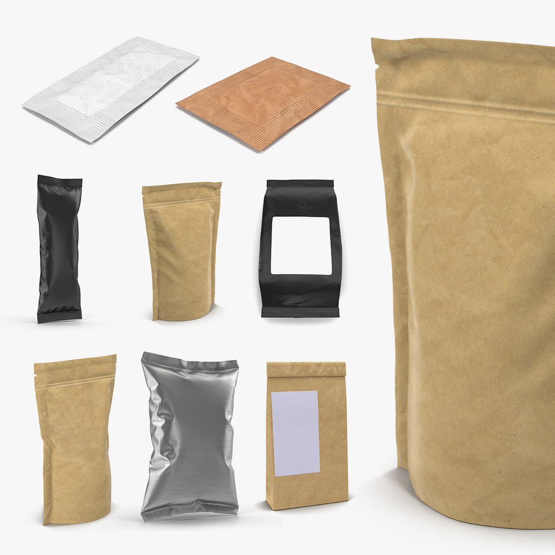 Food Packages 3D Models Collection 2 3D model preview