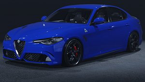 3D 2016 Alfa Romeo Giulia Quadrifoglio 3D Model  Italian Sedan model