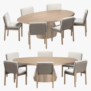 3D YAB DINING TABLE and MESA TEAK CHAIR