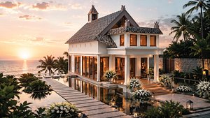 Luxury Resort Wedding Chapel 3D model