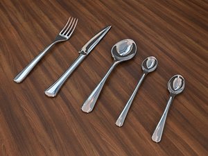 spoons fourch knife 3D model