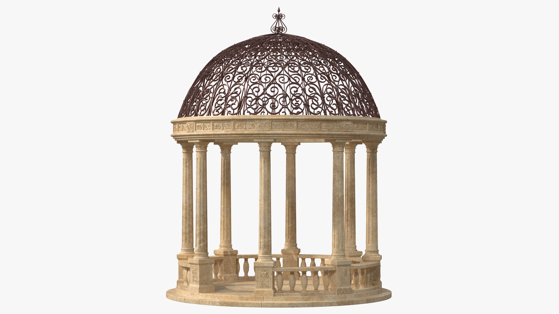 Stone Gazebo 3D model preview