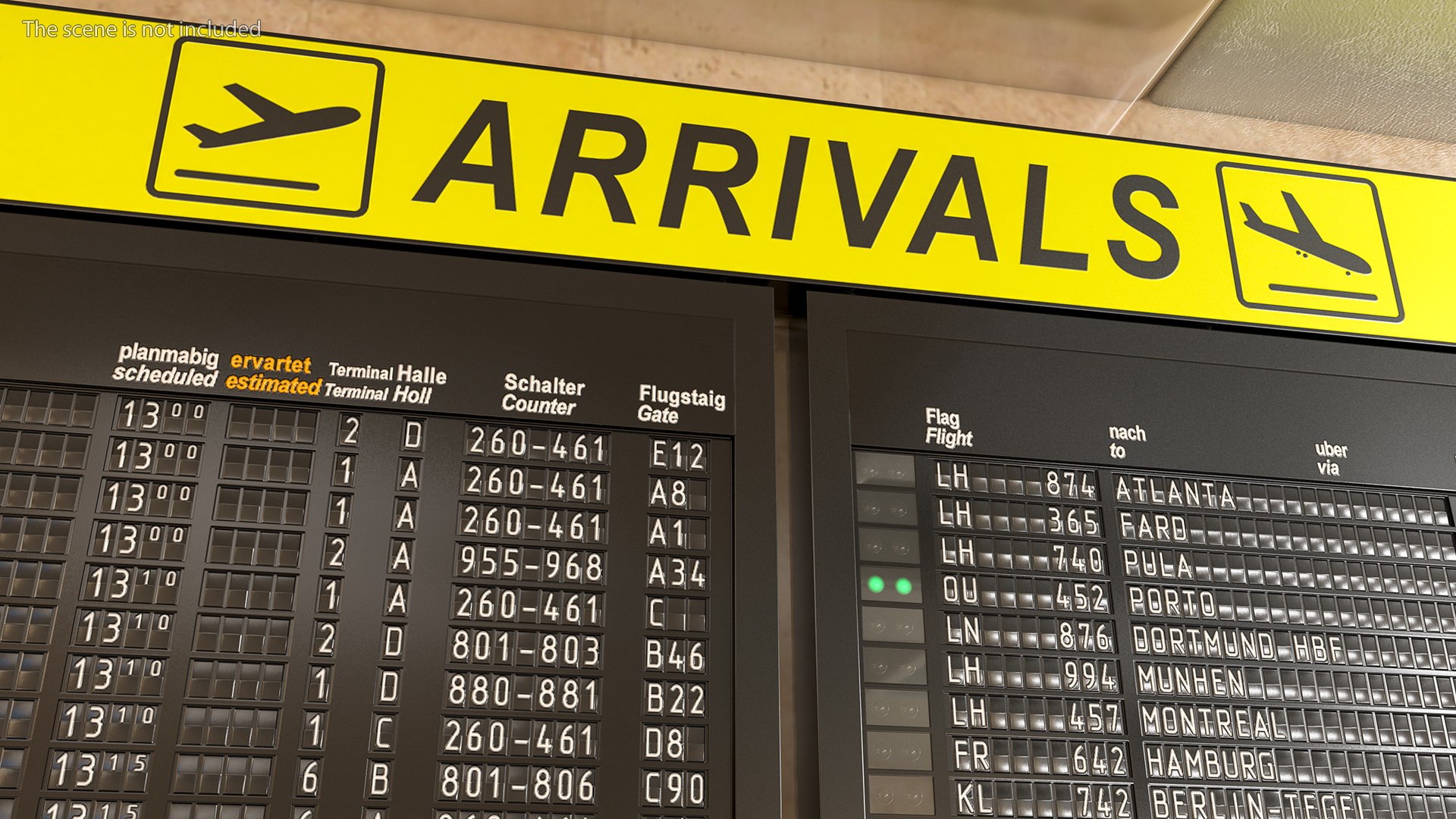 Airport Timetable Arrivals Departures 3d - Turbosquid 1646307