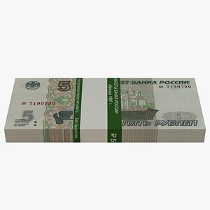 bank russian roubles banknotes 3D