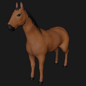 3D brown horse rigged