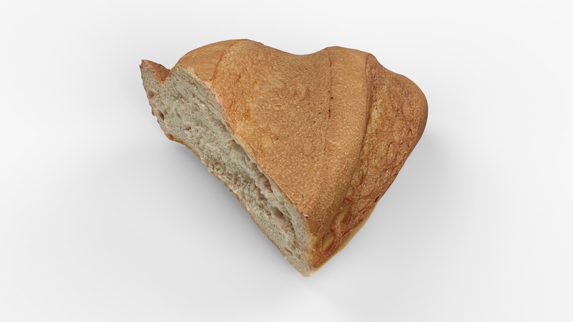 Photorealistic 3D Scan Of Half A Wheat Loaf 3D Model - TurboSquid 2228255