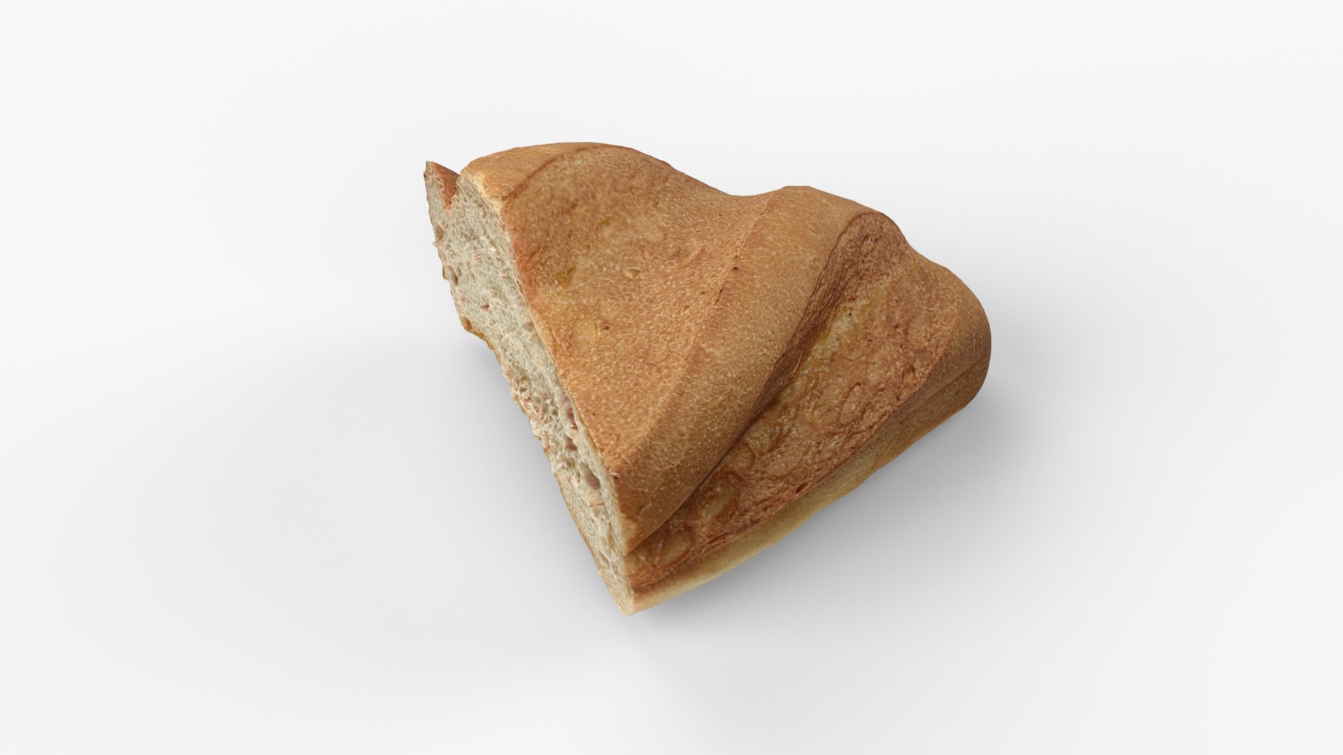 Photorealistic 3D Scan Of Half A Wheat Loaf 3D Model - TurboSquid 2228255