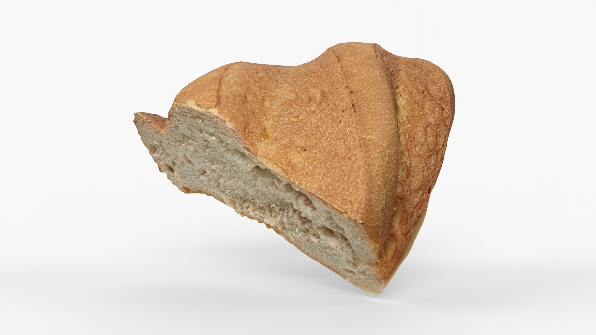 Photorealistic 3D Scan Of Half A Wheat Loaf 3D Model - TurboSquid 2228255