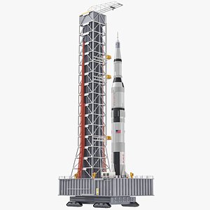 Saturn V Rocket On Launcher Base