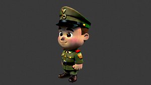 3D World War I Cartoon Soldier