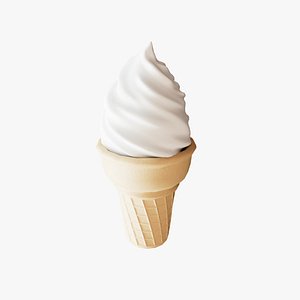 3D Ice Cream in Cone - 3D Asset