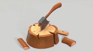 stylized stump 3D