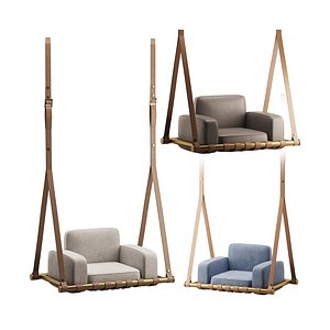 3D Navy Blue Luxury Swing model