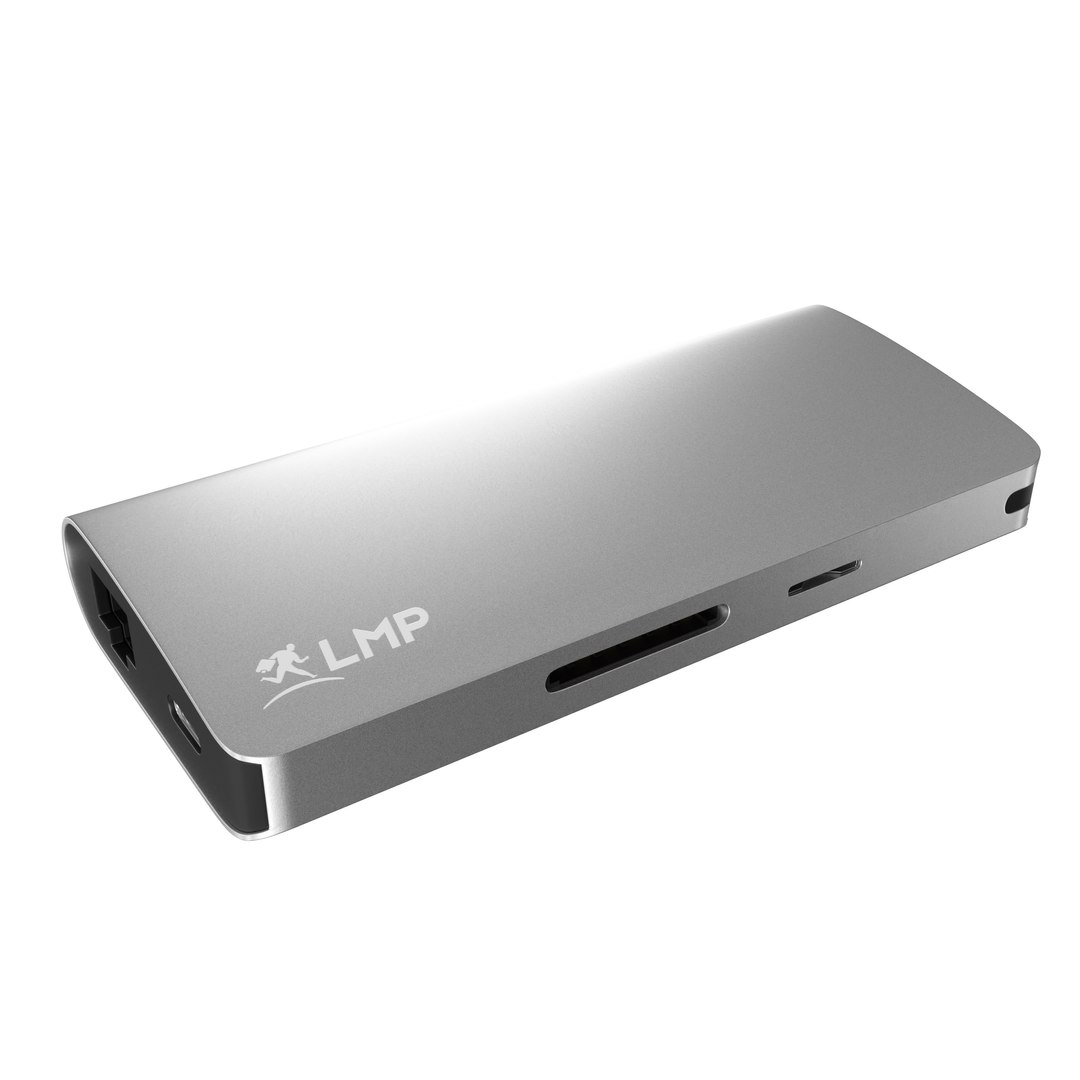 LMP USB-C Mini Dock 8 Ports Avec HDMI 4K - 3x USB 3.0, Ethernet, SD/MicroSD, Charge - Gris Sidéral
