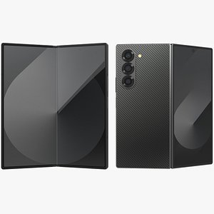 3D Samsung Galaxy Z Fold 6 Black Animated model