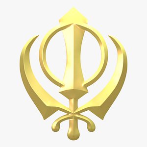 3d khanda symbol emblem model