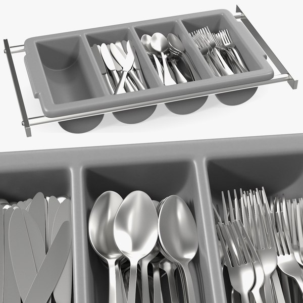 3D tray cutlery utensils model