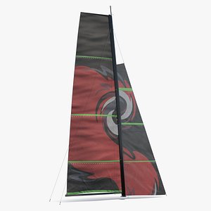Racing Yacht Sail Red Black