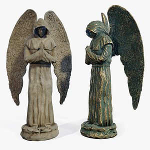 Monk Angel Statue PBR 3D