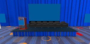 room hotel lobby 3d c4d