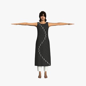Kurti and Pant Outfit Traditional female 3D