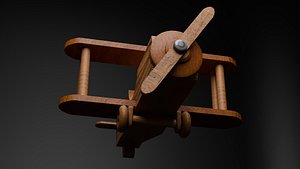 AIRPLANE TOY MADE OF WOOD 3D model