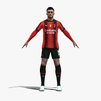 3D Rigged Luka Jovic AC Milan 2024