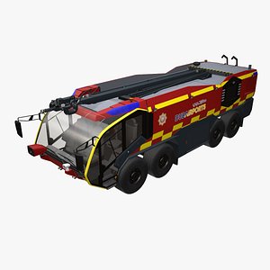 3D Airport Fire Truck 8x8 Dubai --374--