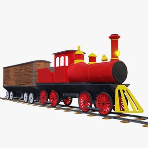 Cartoon Low Poly Train model