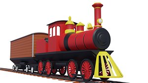 Cartoon Low Poly Train