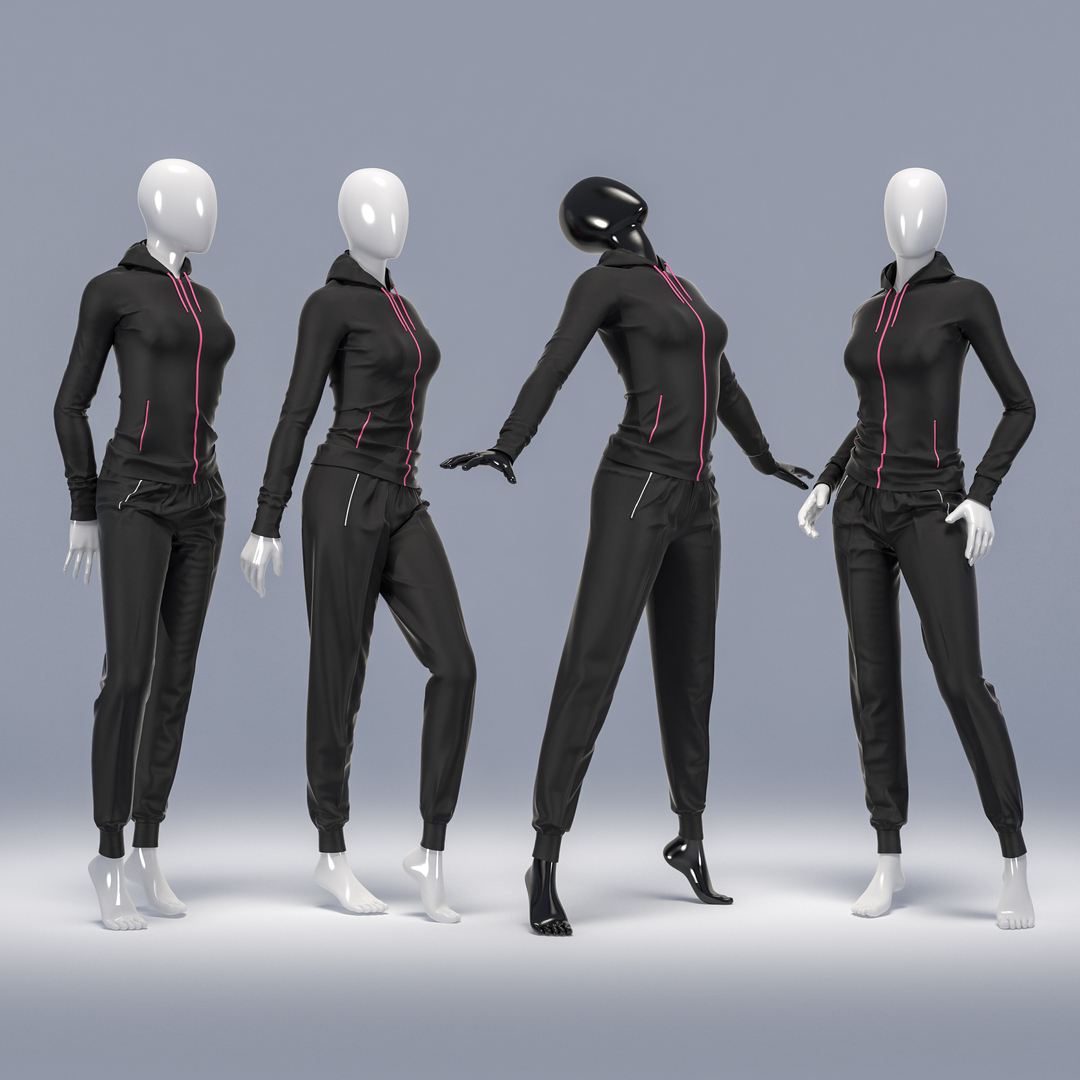 female sport suit 3d max