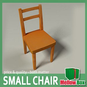 3d model unwrapped kid wooden chair