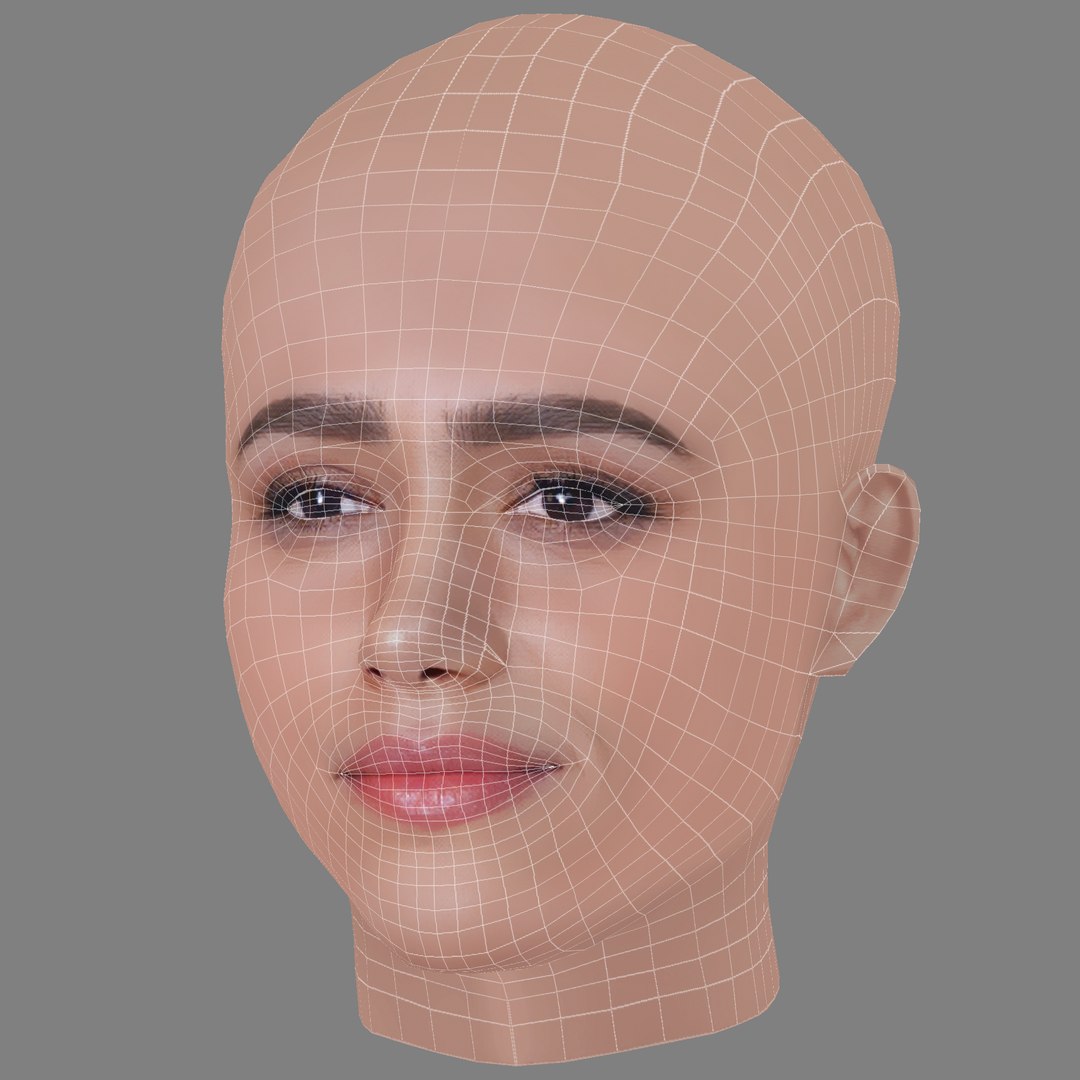 3D Model Nathalie Emmanuel Head - No Hair - Low Poly Head For Game ...