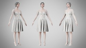 3D Dress 09 Abstract Organic Mosaic