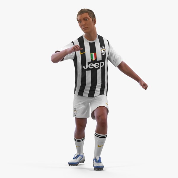 3D soccer football player juventus