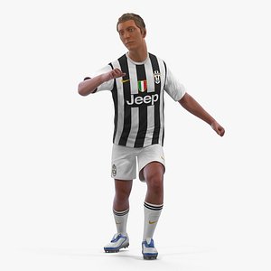 Soccer or Football Player Juventus Rigged 3D Model